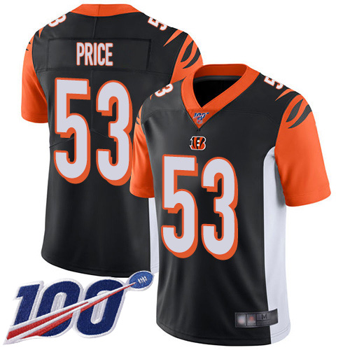 Cincinnati Bengals Limited Black Men Billy Price Home Jersey NFL Footballl #53 100th Season Vapor Untouchable